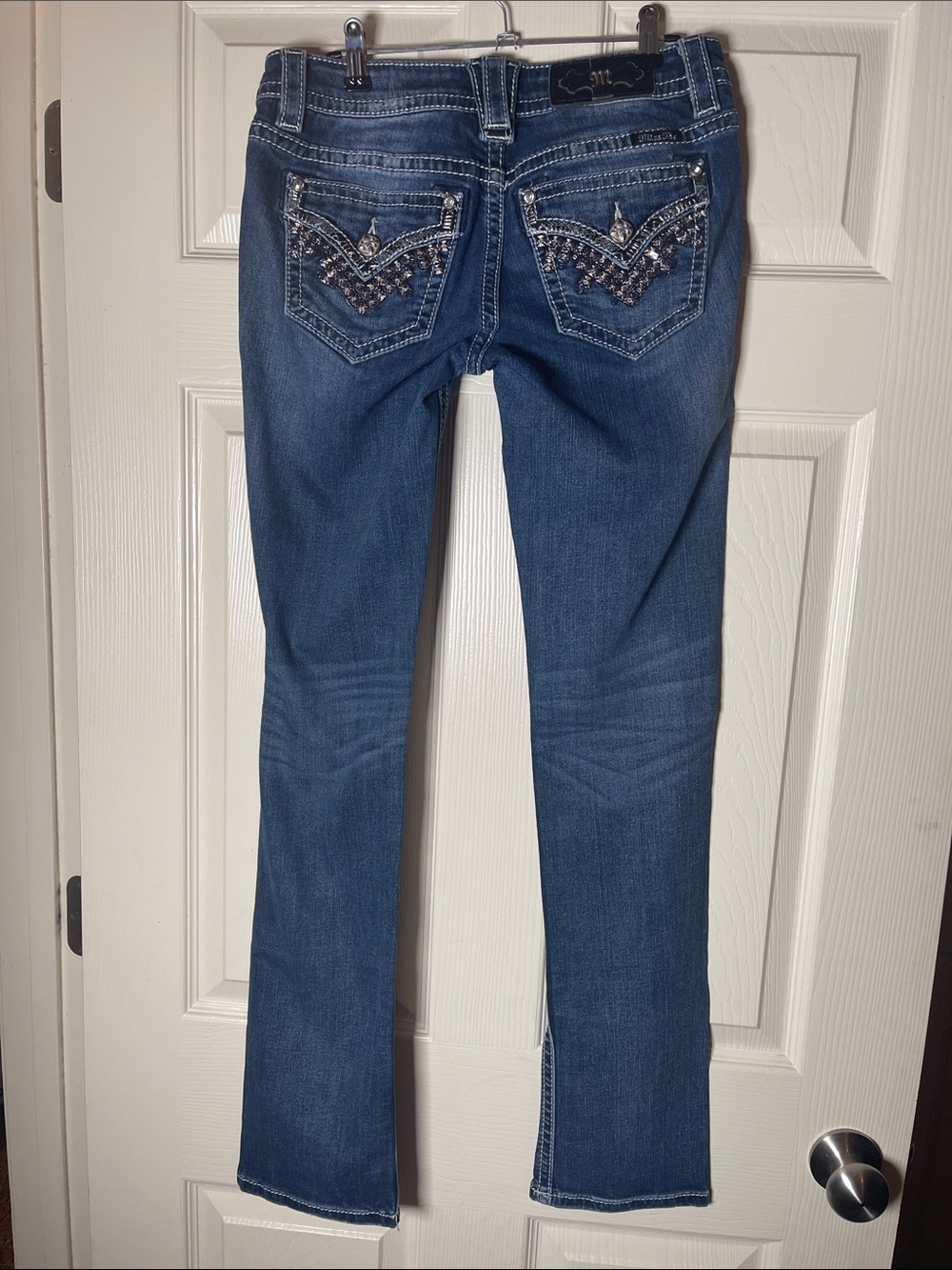 Miss Me Dark Blue Embellished Back Pocket Jeans - Picture 2 of 6